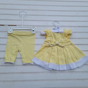 First Impressions 3-6 Months Baby Girl Yellow Dress Top Set Outfit Spring Summer